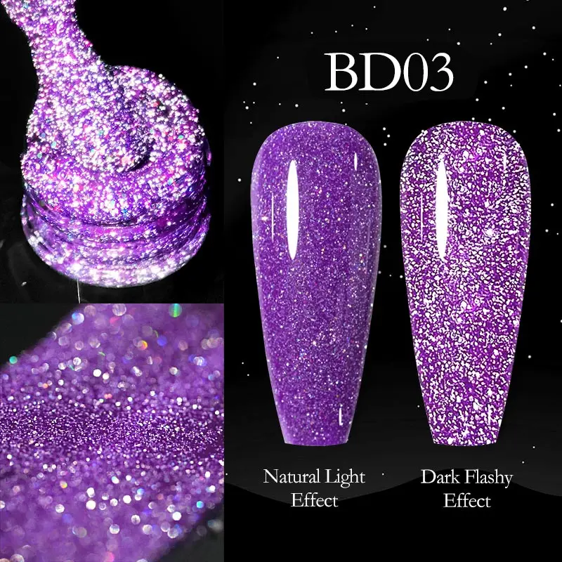 Venalisa Reflecterende Glitter Nail Gel Polish Pigment Nail Art Manicure Losweken Emaille Vakantie Sparkle Disco Gel