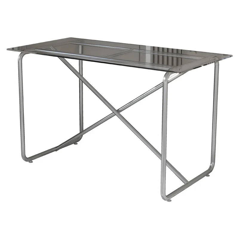 Stainless steel conference table, light luxury minimalist modern home living room, table transparent workbench