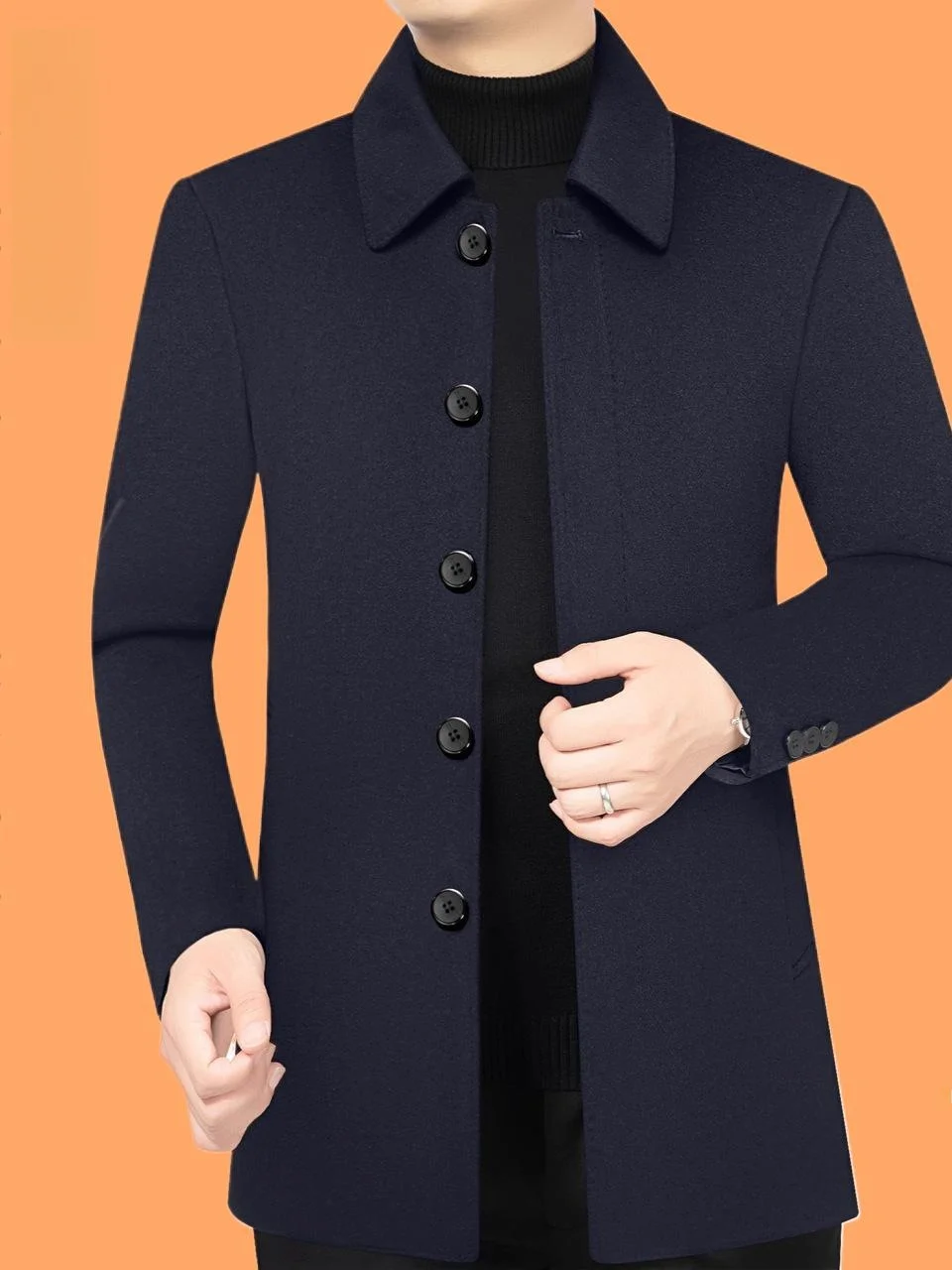 

Мужской шерстяной пиджак с отложным воротником, легкий, класса люкс, осенне-зимний, новинка для мужчин среднего возраста