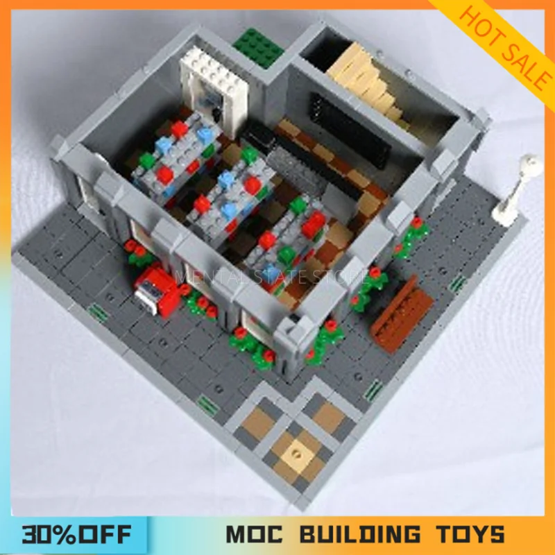 2245PCS Customized MOC Modular Corner Store Building Blocks Technology Bricks DIY Creative Assembly Education Toy Holiday Giftss