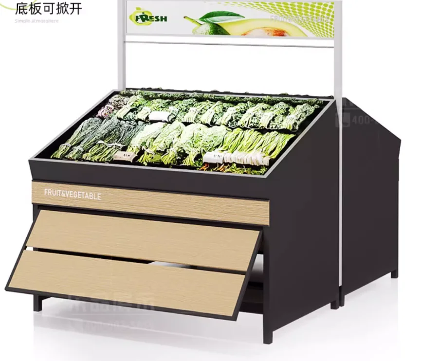 Fresh supermarket shelves grain oil rice local products display cabinet fruits and vegetables stainless steel display rack