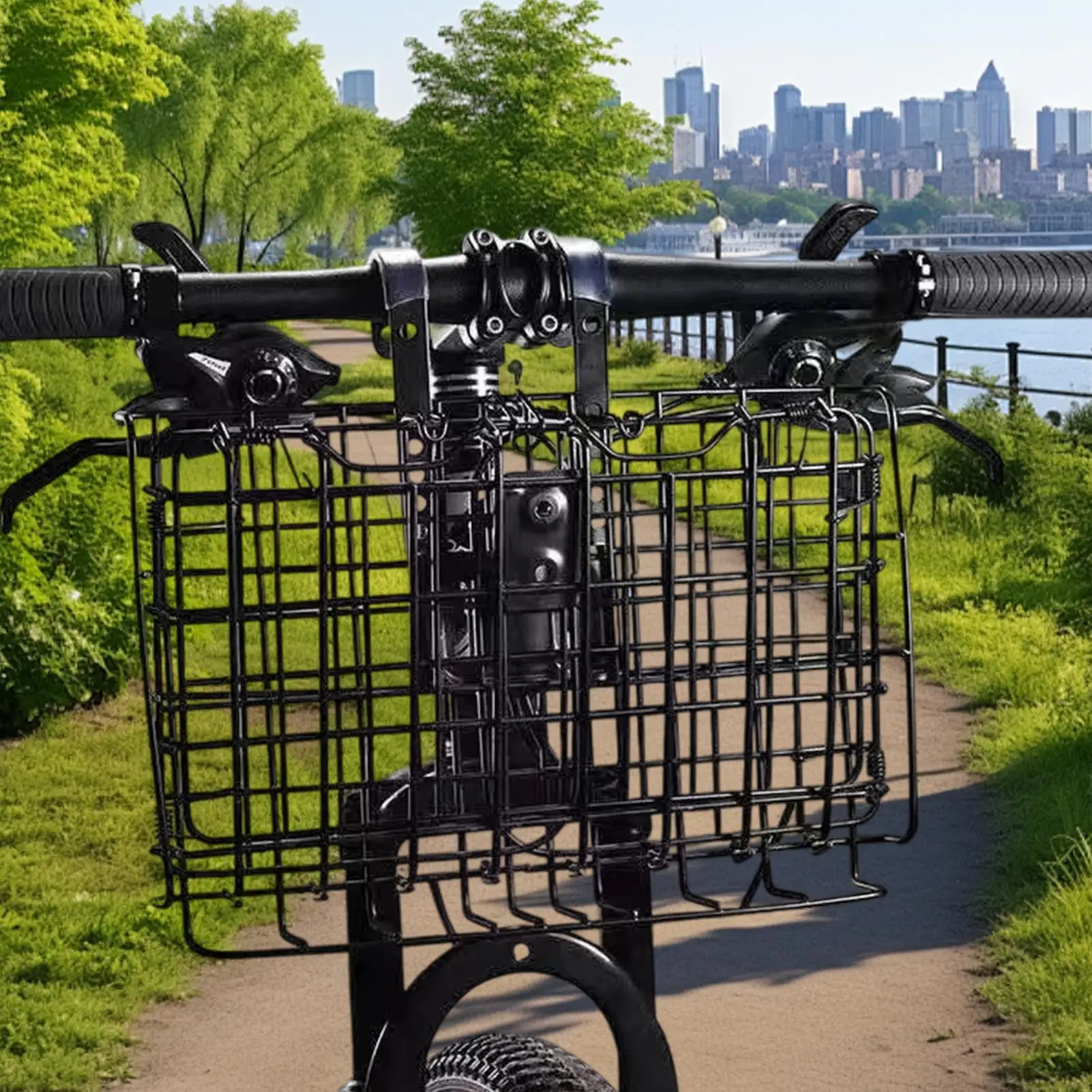 

Передняя корзина для велосипеда, большой складной держатель для хранения, корзина для горного велосипеда, крепление на руль для дорожного электрического скутера, поездки на работу