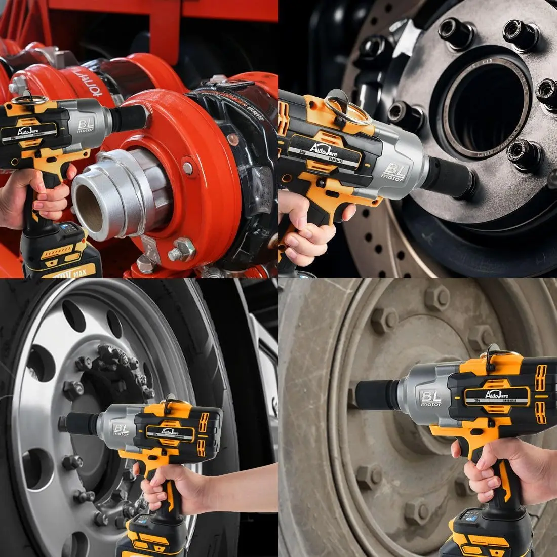 Chave de impacto sem fio de 3/4 polegadas sem escova de alto torque 1475 pés-lbs (2000 n.m) chave de impacto resistente com 2 peças de bateria 6.0a