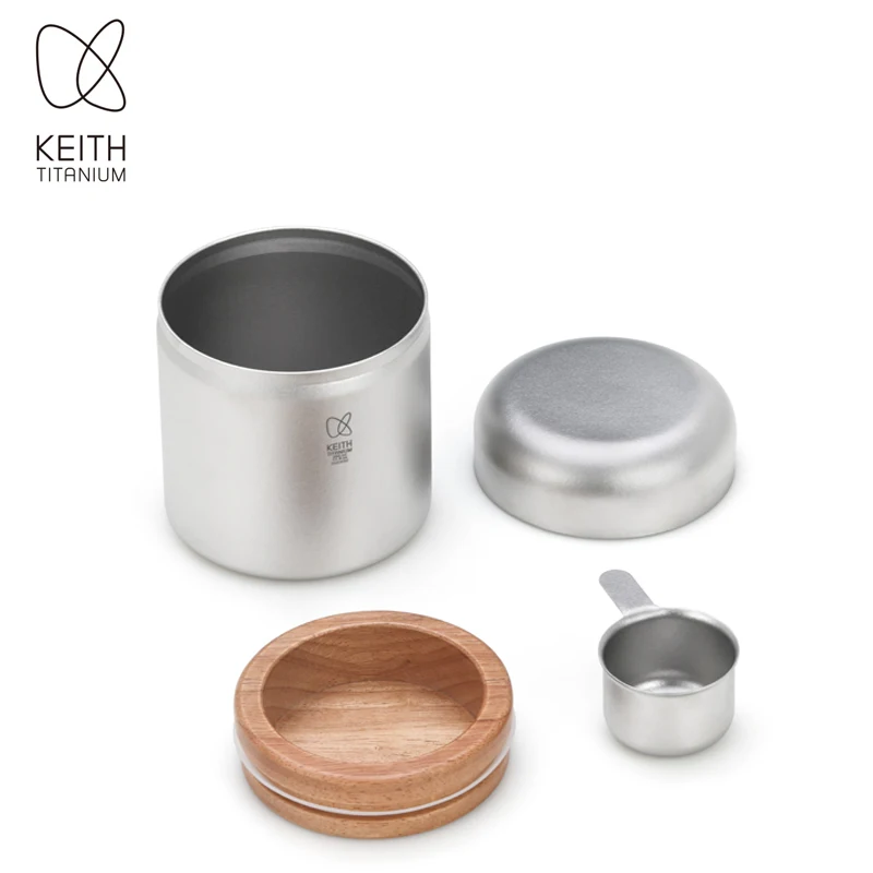 

Keith Titanium Airtight Storage Canister Sealed Lid with Measuring Scoop Coffee Beans Tea Nuts Dry Food Storage Keep Fresh 350ml
