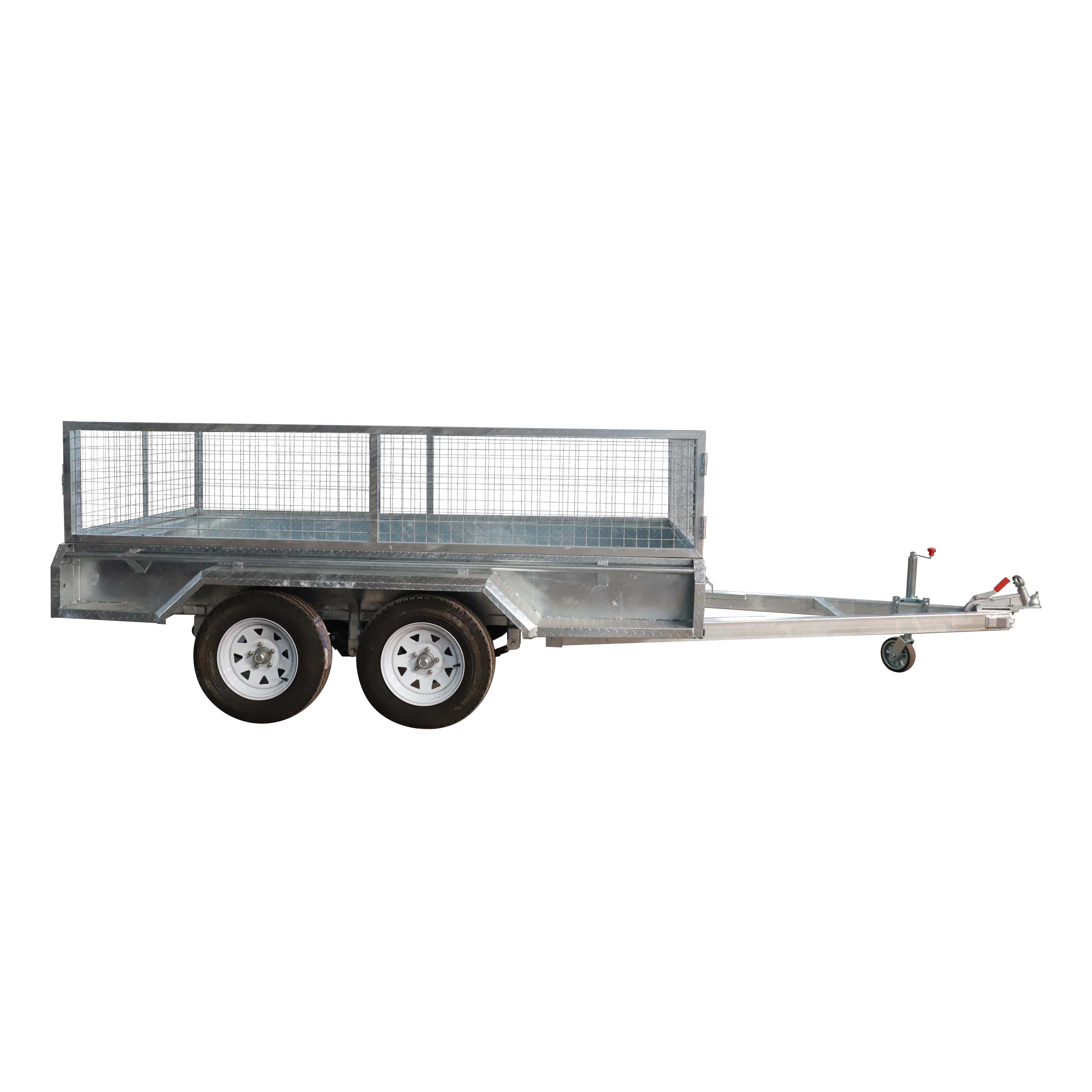 

Galvanized Caged tandem box trailer With ladder rack