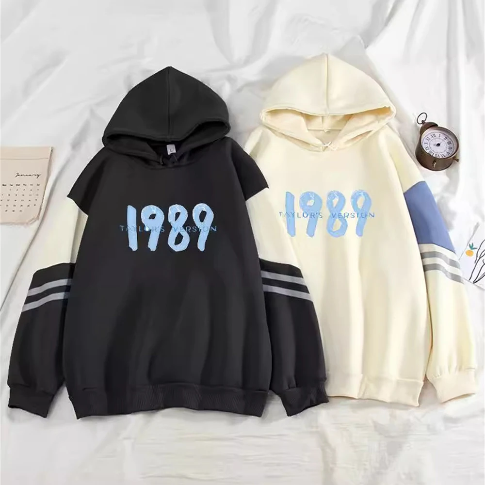 TAYLOR's Version Album 1989 Fashion Hoodie The Eras Tour Letter Logo Printed Hooded Sweatshirt Concert Color Blocking Pullover