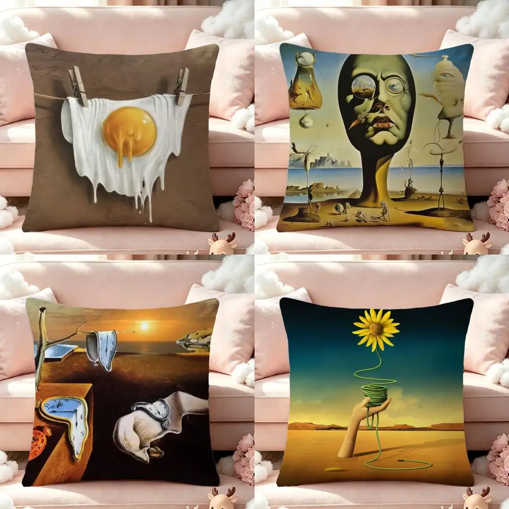 Art Salvador DaliS Cushion Cover Pillow Short Plush Pillow Cute Simple Style For Living Room Bedroom Birthday Gift