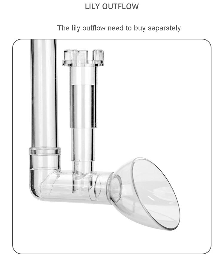 AQUAPRO Kunststoff Inflow Outflow Einlass Auslass Skimmer Lilie Aquarium Zubehör Tank Rohr Fisch Wasser Filtro Fishbowl Akvarium – Detail 5