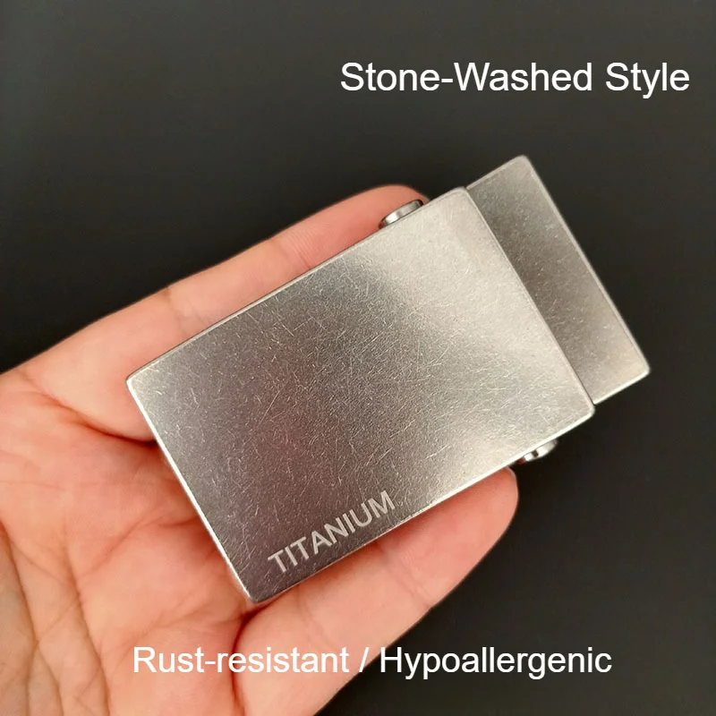 New Pure Titanium Belt Buckle, Toothless Automatic Roller Buckle, Men Business Casual Leather Canvas Waist Band Buckle 35mm/38mm