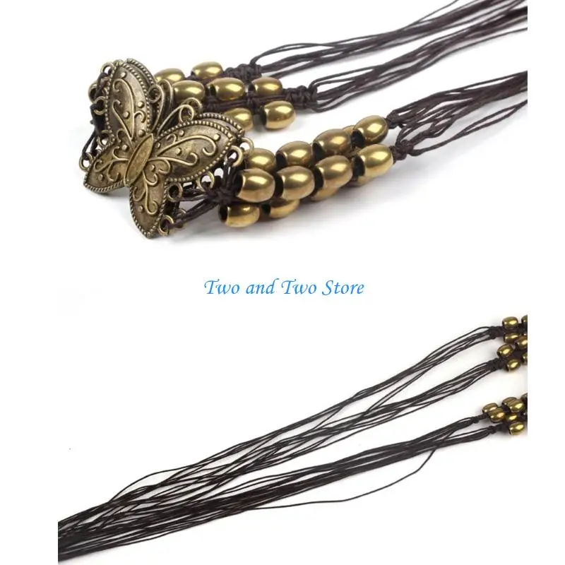 HX6F Butterfly Decors Hat Rope Decorative Hat Band Adjustable Strap For Caps Bags