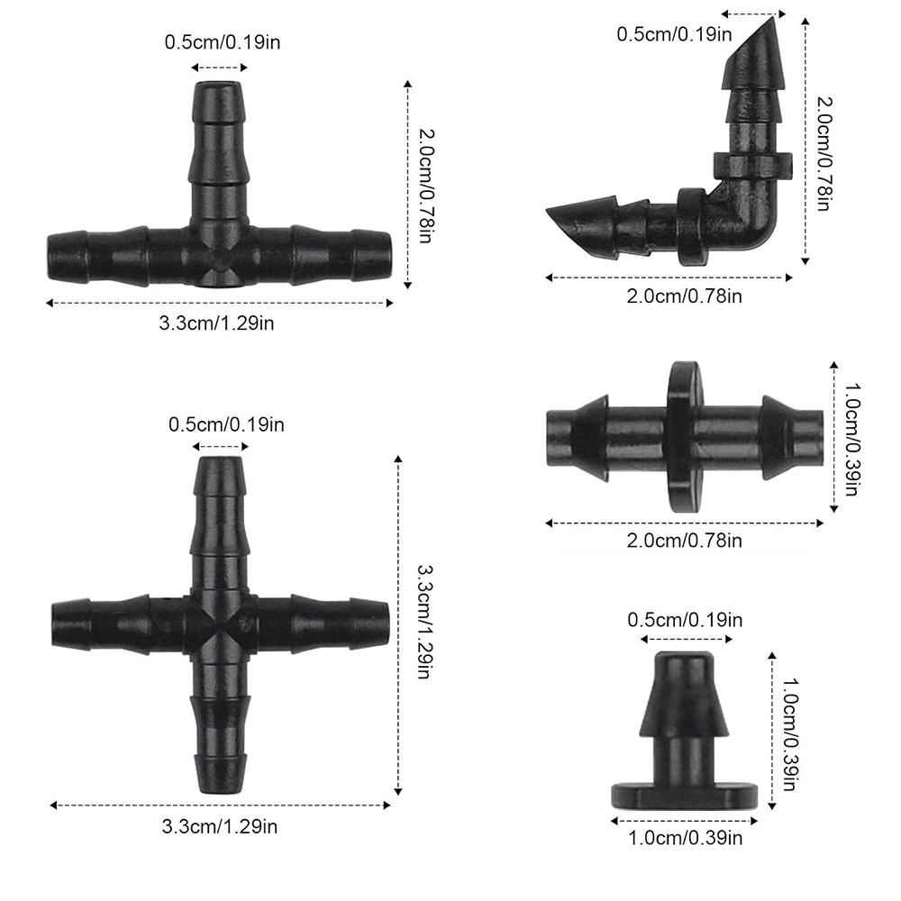 100 szt. Akcesoria do systemu dolewki do kropelek do kropelek do kropel o średnicy 1/4 cala armatura do węży na wodę do na trawnik ogrodowy warzyw