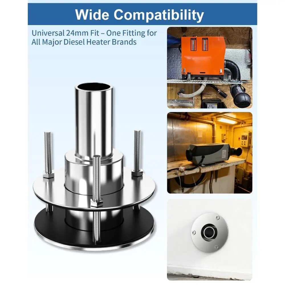 

24mm Diesel Heater Exhaust Ports High Temperature Resistance Corrosion Resistant Marine Exhaust Ports Stainless Steel