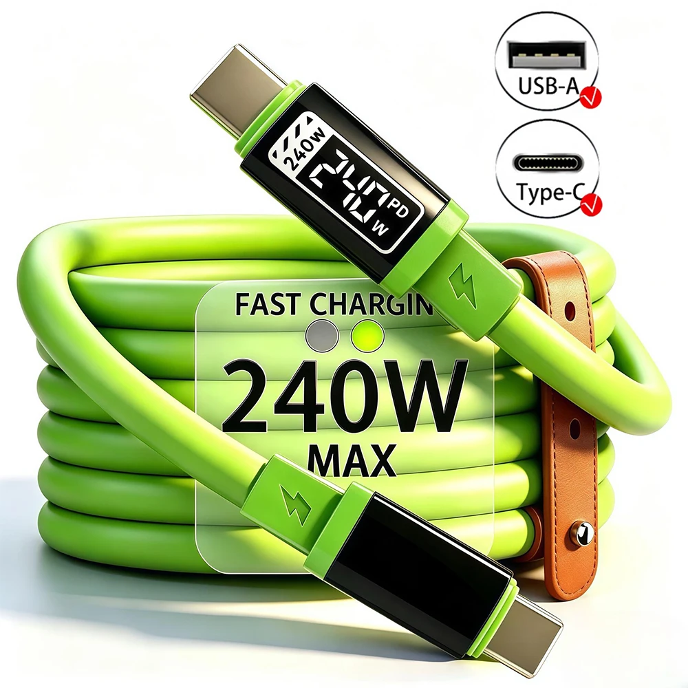 PD 240W Fast Charging USB Type-C to Type-C Cable for Huawei Xiaomi Samsung OPPO VIVO Phone Charger Data Cord For iPhone 17 18 PM