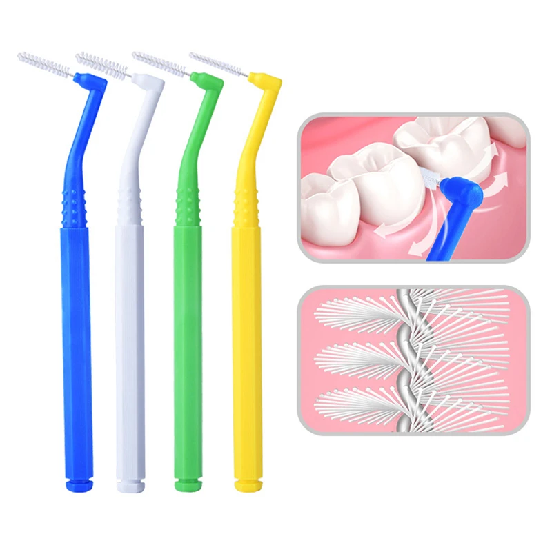 5Pc/box L Shape Interdental Brushes Tooth Push-Pull Removes Plaque Teeth Oral Care Hygiene Tool