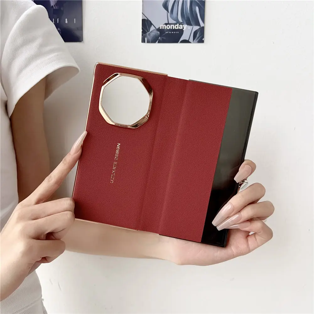 Genuine Cowhide Leather Napa Flip Case for Huawei Mate XT Window View Cover