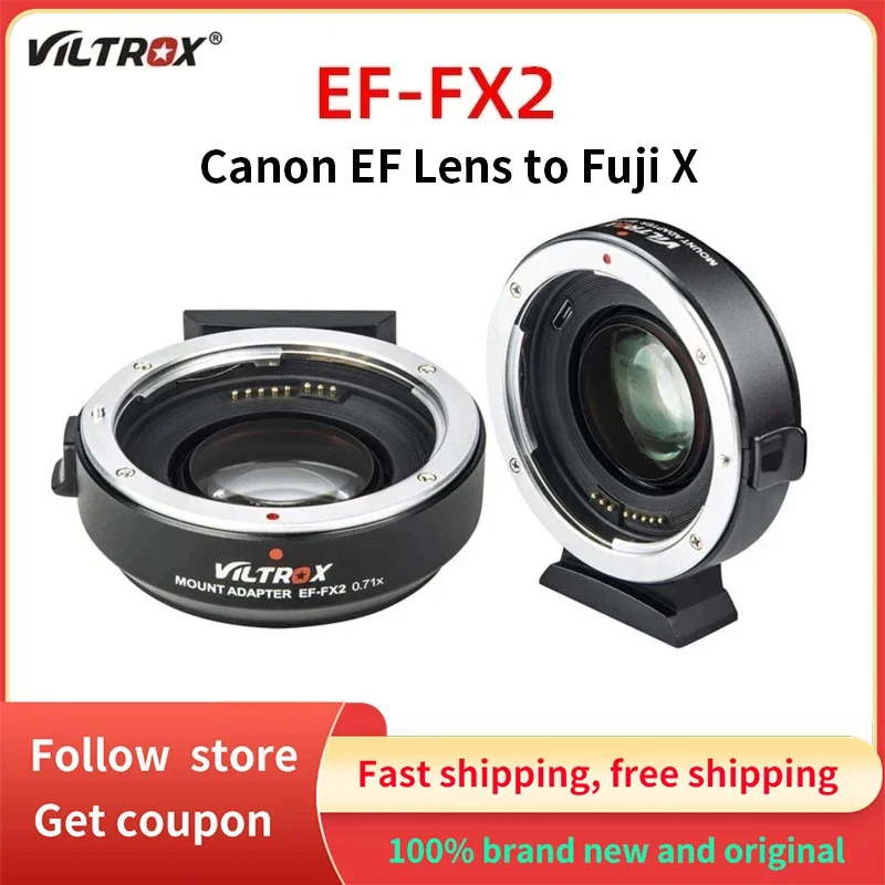 

Viltrox EF-FX2 Auto Focus 0.71x Focal Reducer Booster Adapter Canon EF Lens to Fujifilm Fuji X Mount Camera X-T4 X-PRO2 XT-30