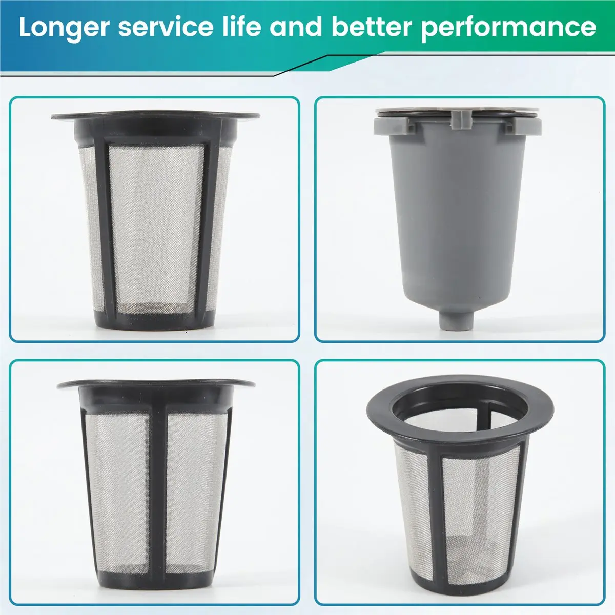 Pièces de rechange A47T, tasse filtrante grise réutilisable, compatible avec les cafetières à portion individuelle Cuisinart