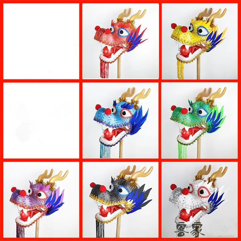 6/8/10 Meters Easy Chinese Dragon Dance Set For Adults Silk Ribbon Dance With Head Festival Celebration At School Width 75cm