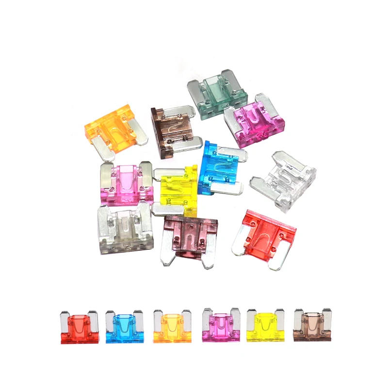 【50-10PCS】Car Fuses 5A 10A 15A 20A Low Profile Kit Micro Mini Blade Fuses For Truck Motorcycle Mixed Sizes Auto Accessories