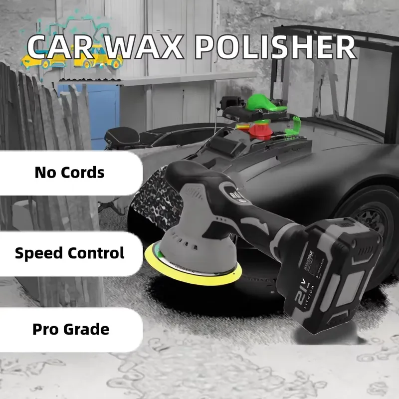 Cordless Electric Car Polisher Lithium Battery Powered Auto Detailing Waxing Machine Industrial Grade Buffer for Vehicle