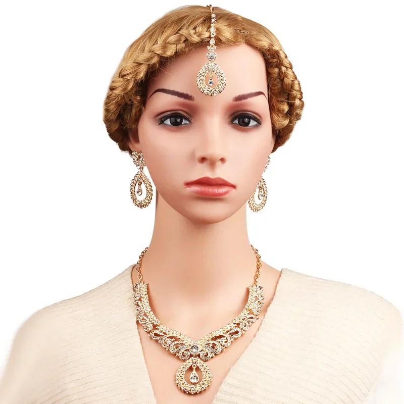 Indian Jewelry Sets for Women Accessories Thailand Thai Necklace Earrings Wedding Jewellry Bridal Decoration Belly Dance