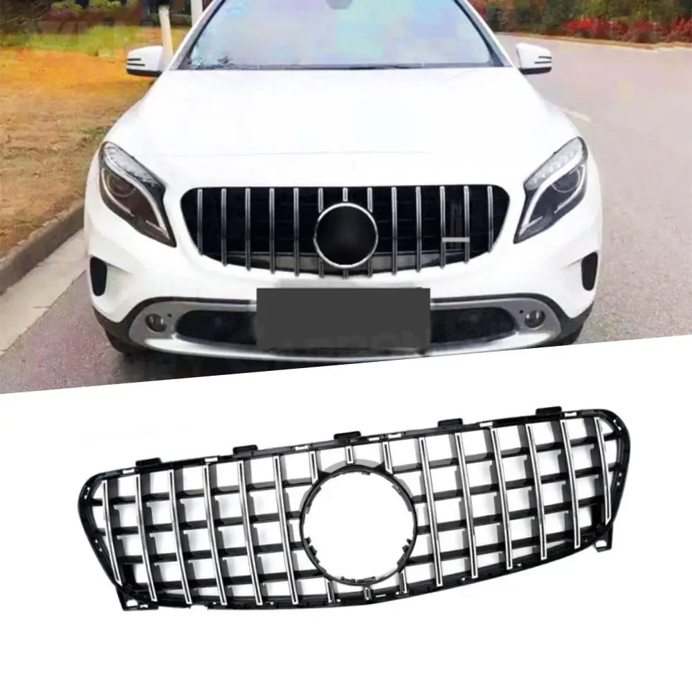 

Bumper Black Silver Suitable for Mercedes Benz GLA Class X156 GLA180 GLA200 GLA250 GLA45 2014 - 2016 ABS Front Grille