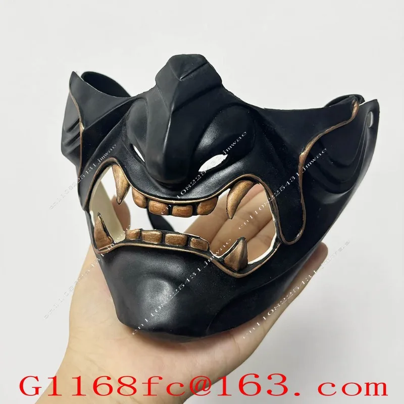 Halloween Tsushima Half-face Costume Party Resin Mask
