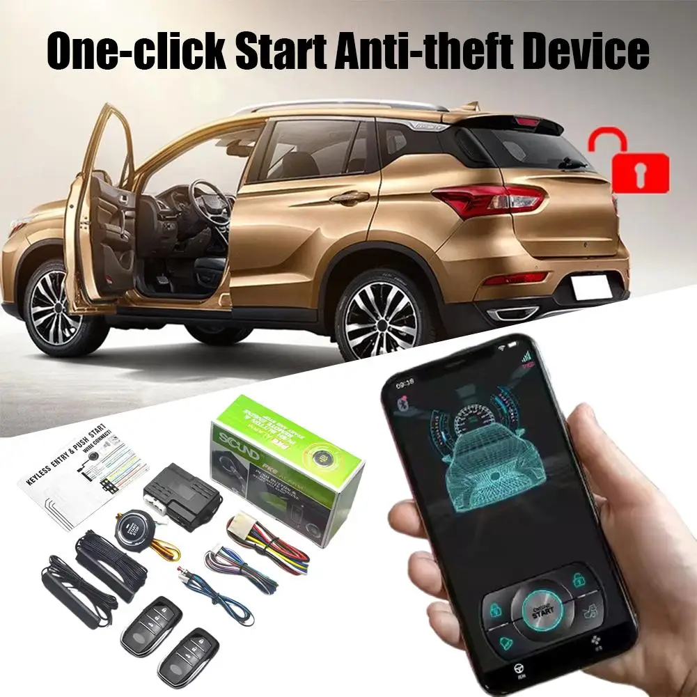Système d'entrée sans clé, démarrage automatique, clé intelligente, télécommande, Push, voiture, sans clé, avec Kit de système, démarrage bout à bout, démarrage automatique V9P3