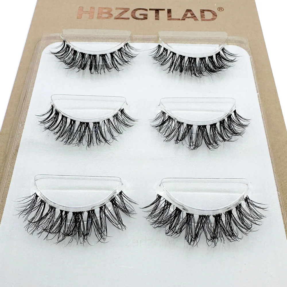 Novo atacado cílios de vison 3 pares cílios banda invisível cílios de vison reutilizáveis cílios postiços maquiagem a granel