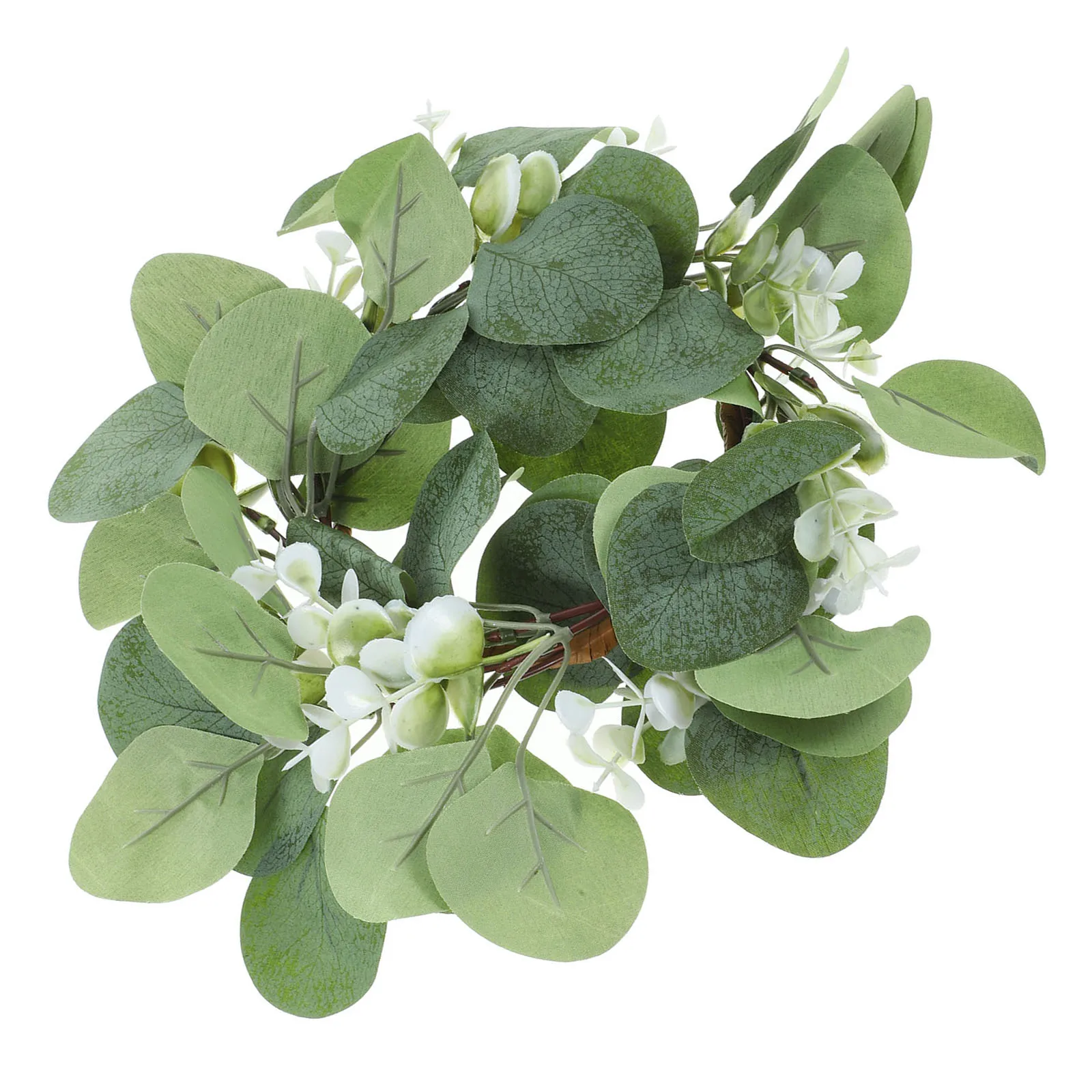 

30CM Leaves C Artificial Eucalyptus Wreath Christmas Table Decor Mini Wreaths Pillar Rings Home Craft