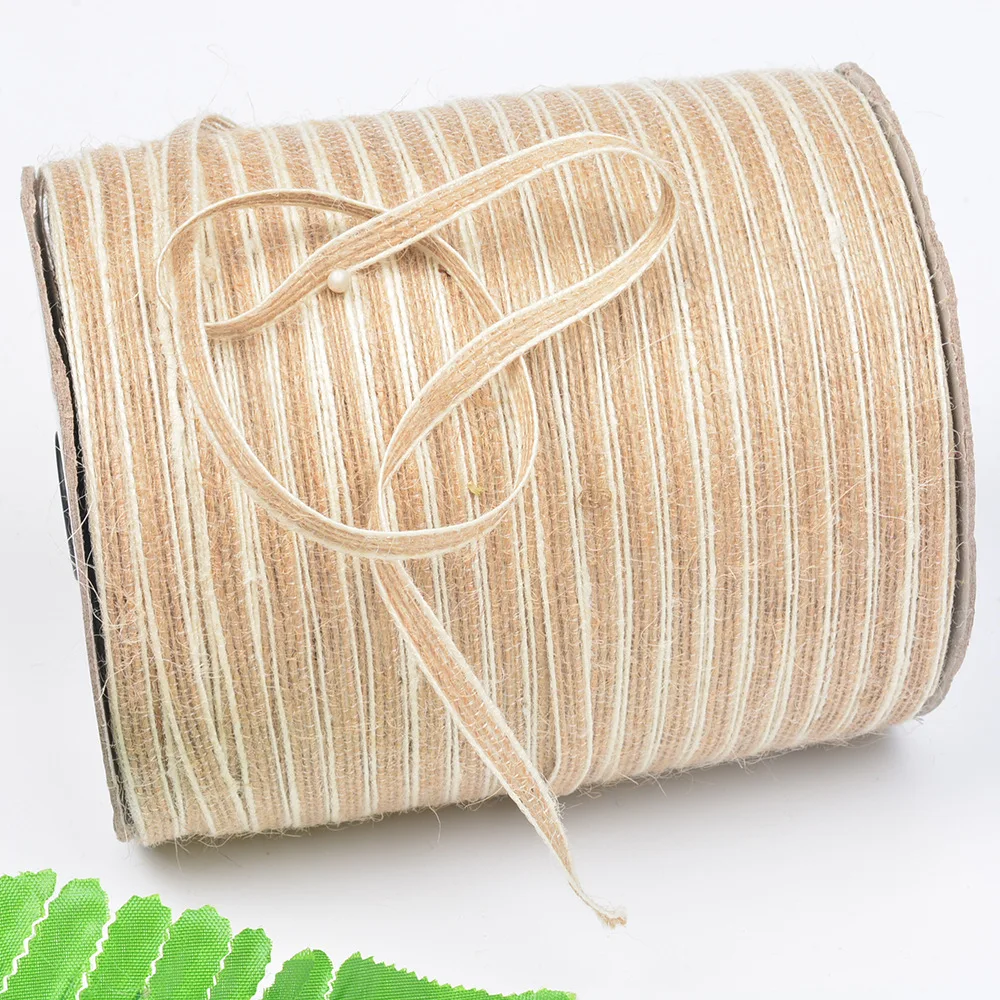 Cinta de arpillera de yute Natural de 10M, decoración rústica Vintage para boda, cinta de encaje de sótamo de 5mm de ancho, suministros para fiesta de cumpleaños y Navidad DIY