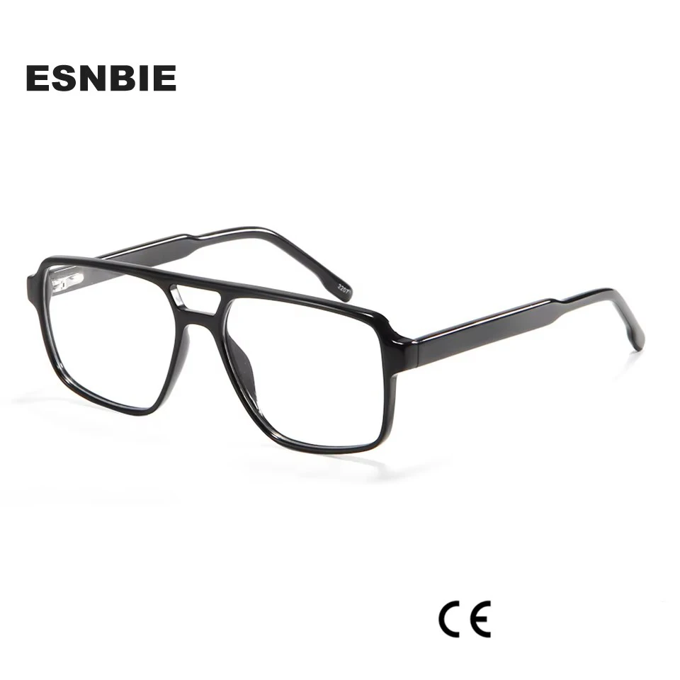 New Vintage Square Eyeglasses Women Acetate Double Bridge Myopia Optical Frame For Men Lentes Opticos Para Mujer Spring Hinge