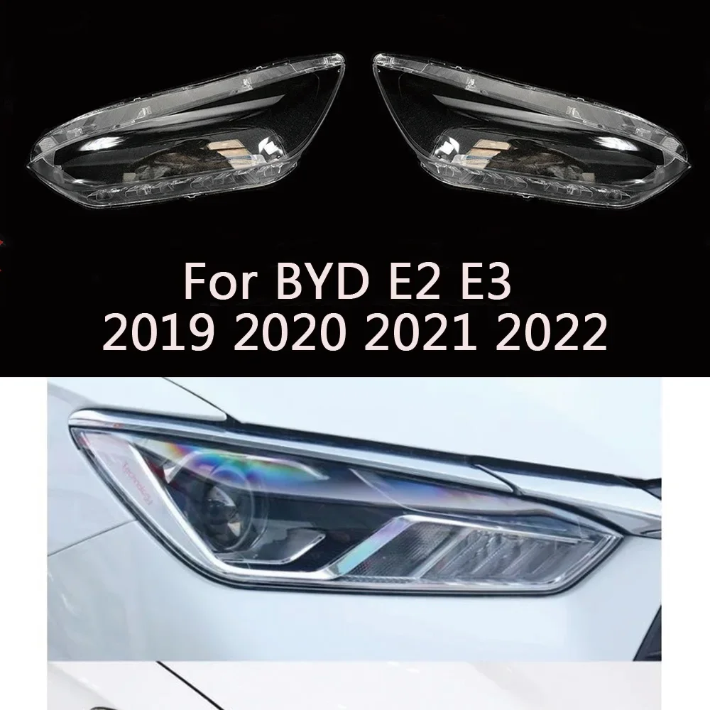 

HTTCY For BYD E2 E3 2019 2020 2021 2022 front Car Headlight Cover Lens Shell Lampcover Lampshade Headlamp housing