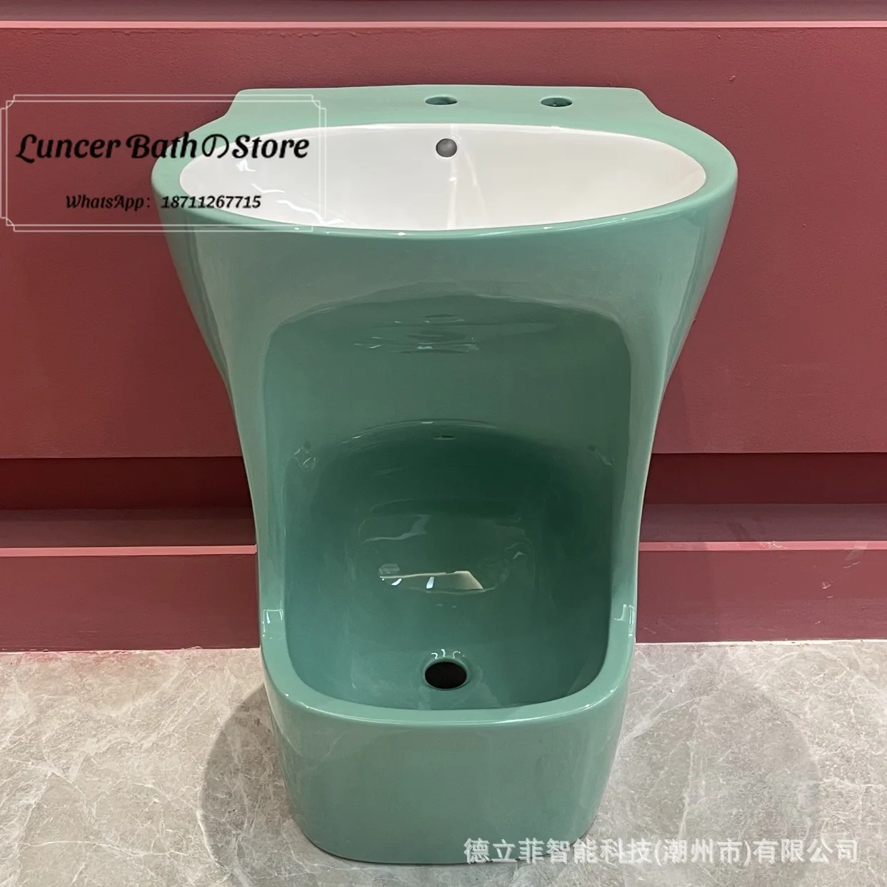 Hot Sale Indoor Outdoor Ceramic Foot Wash Basin, Pedestal Hand Wash Sink Set for Bathroom, One Piece Column Sink Combo