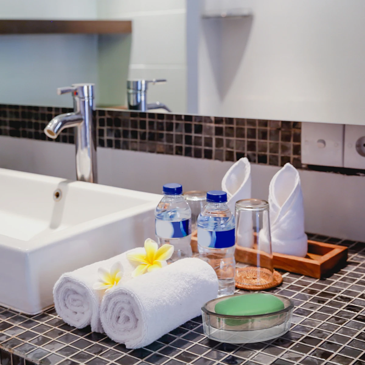 

Soap Box without Lid Eco friendly PCDG for Bathroom Sink Travel Soap Holder Draining Dish Storage Rack