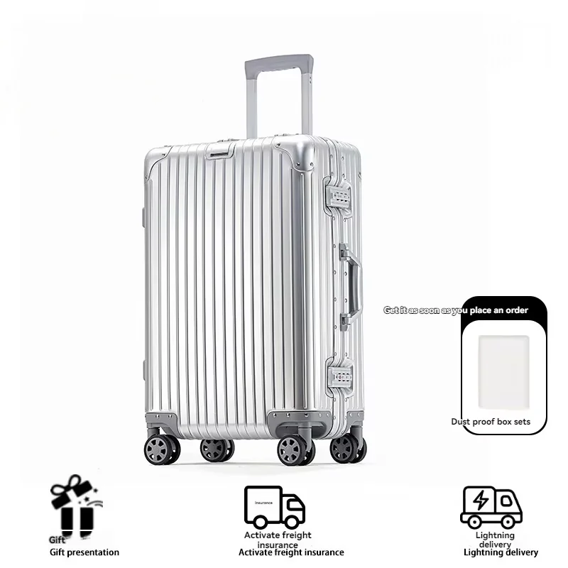 

Aluminum magnesium alloy luggage, large capacity password box, women's 26 inch suitcase, universal wheel travel box, 20 inch boa