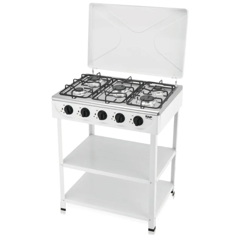 European vertical European split furnace 5-head stove stove gas stove with shelf