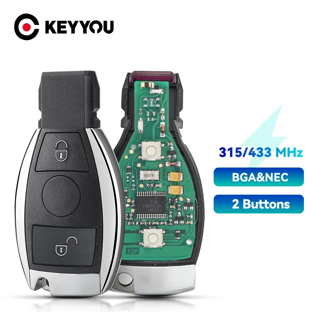 

KEYYOU With Battery 315Mhz 433Mhz Remote Car Key For Benz Mercedes NEC BGA Type ML SLK CLK CLS W211 W212 W245 E C Class Key