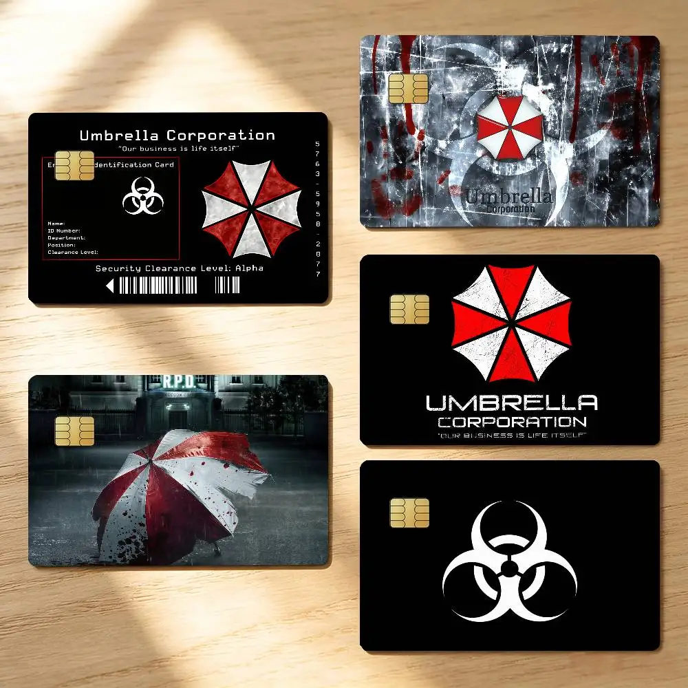 Game R-RESIDENT E-EVIL Umbrella Credit Skin Cover Card Stickers 4PCS Film Bus Pass Front Decoration Bank Debit Waterproof