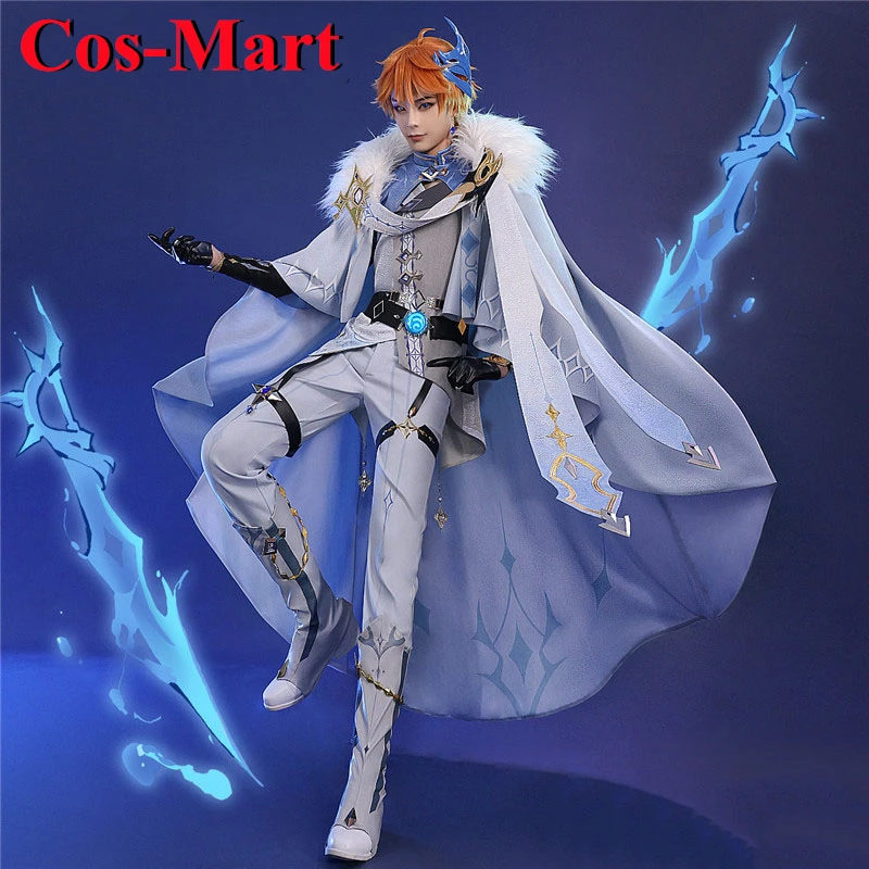 

Cos-Mart Game Genshin Impact Tartaglia Косплей Костюм Красивая зимняя униформа Одежда для ролевых игр S-XL Новинка