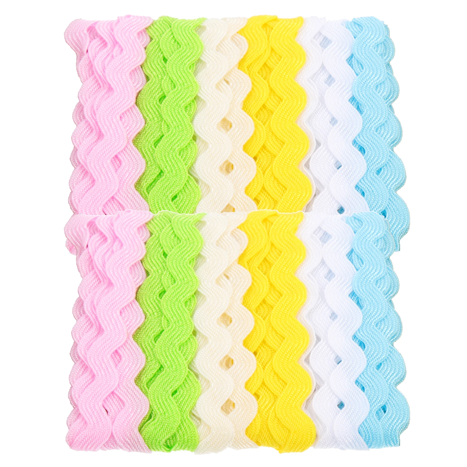 

2Pcs Wavy Trim Ribbon Multi-Purpose Sewing Trim Wear-Resistant Wrinkle-Resistant Good Air Permeability for Clothing Accessory