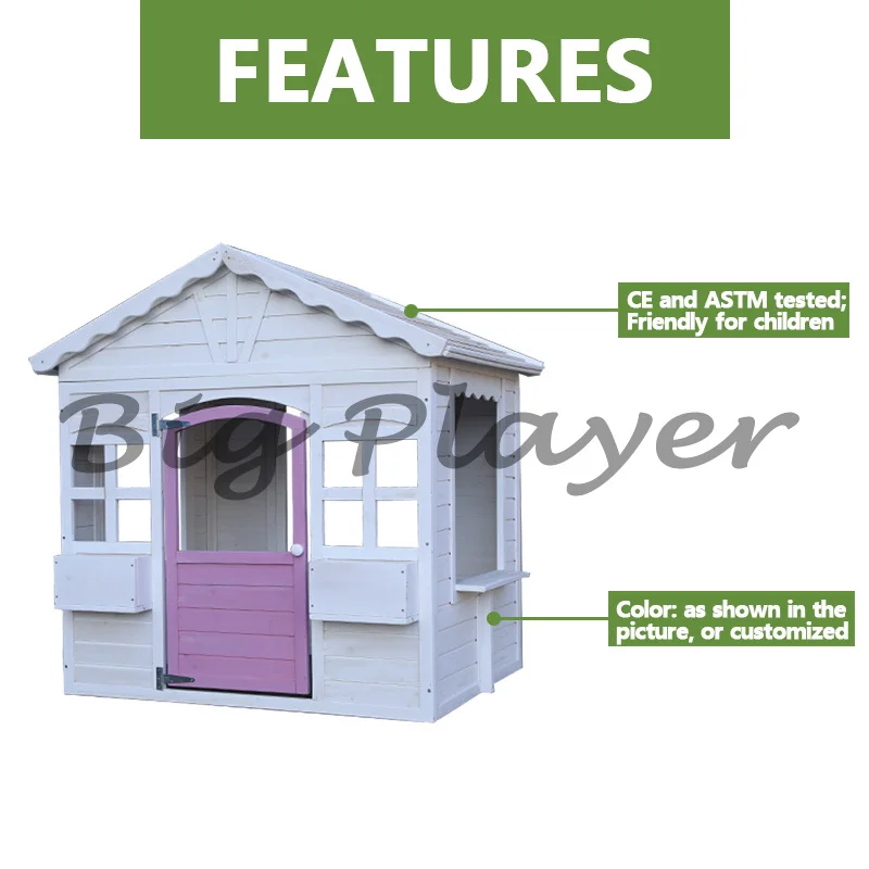 غرفة لعب للأطفال خشبية خارجية عالية الجودة سهلة التجميع #5