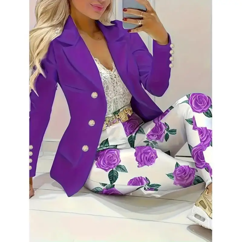 

Faionable Purple Men's Casual Sportswear Set ort Sve T-irt And orts Women's Sle Autumn Season Seven Points Sve