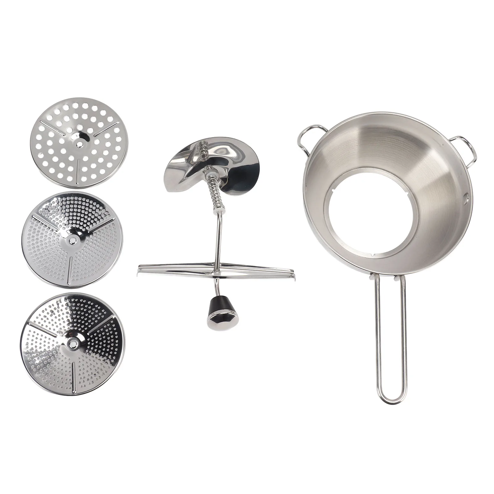 Manual Vegetable Mill Stainless Steel Food Rotary Mill Strainer Potato Strawberry Jam Masher Grinder with 3 Milling Disc JJ0969
