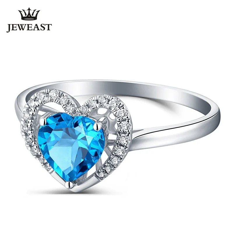 

Natural topaz 18K Pure Gold 2025 New Hot Selling Top Ring Women Heart Shape Ring For Ladies Woman Genuine Jewelry