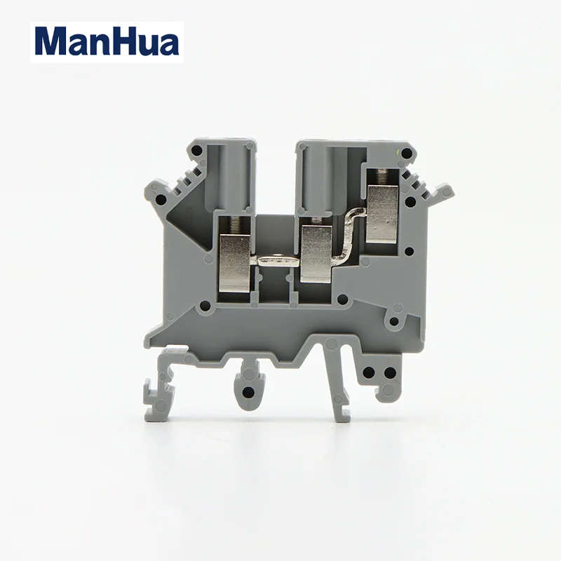 ManHua 10Pcs Din Rail Terminal Blocks UK5-TWIN One In Two Out Multi Conductor UK5 3 Conductors Screw Connection Wire Conductor