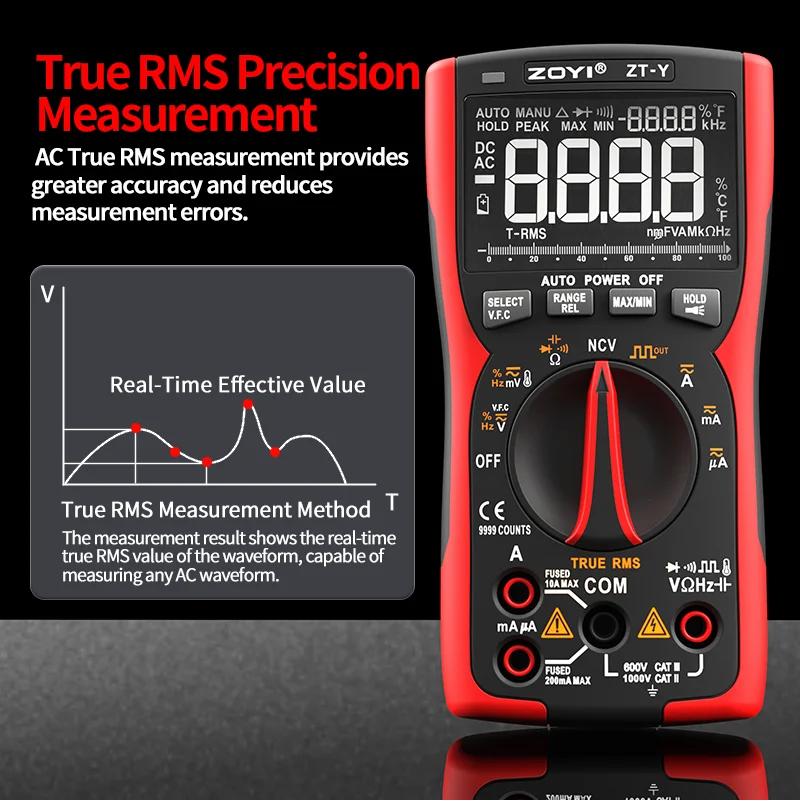 Zoyi High-Precision ZT-Y Automatic Range Multifunctional Digital Multimeter Intelligent Anti-burn Electrician Maintenance