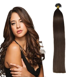 Cabello humano indio de alta calidad, extensión de cabello con punta en U más Popular, 18-24 pulgadas