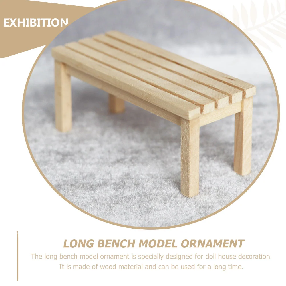 ตุ๊กตา Bench รุ่นขนาดเล็กเครื่องประดับ Miniature Decor อุปกรณ์ตกแต่งกลางแจ้งไม้เครื่องมือ