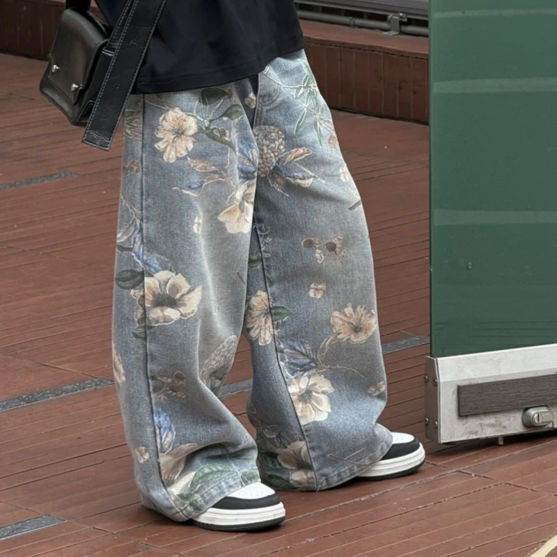 

Boys Straight Leg Jeans 2025 Spring/Summer Big & Tall Kids American Print Streetwear Korean Style Denim Pants